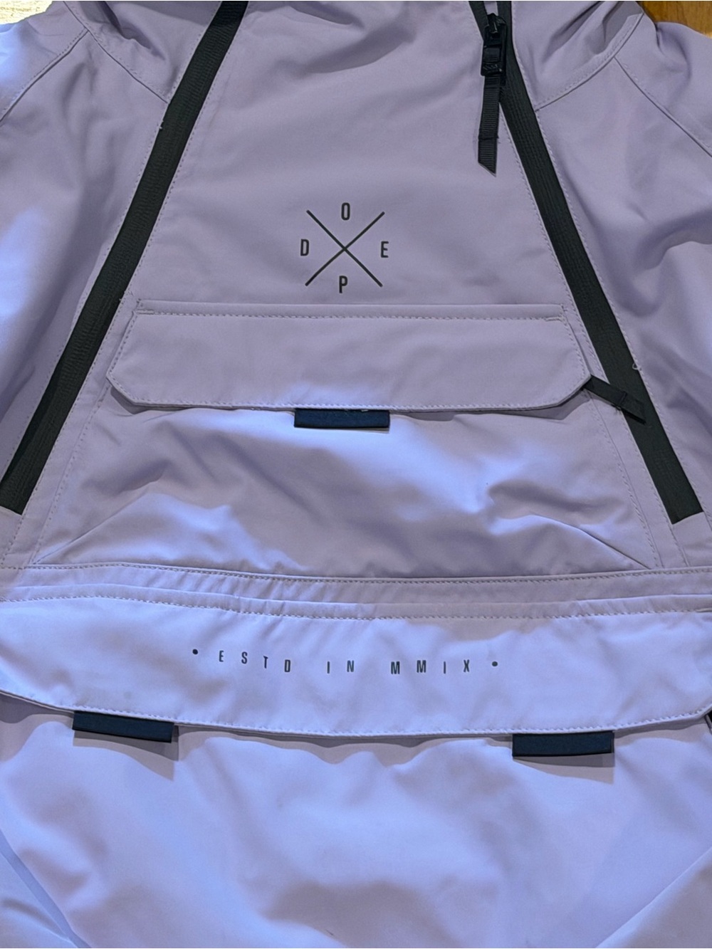 DOPE Lavender Pullover Anorak with Black Logo Patch